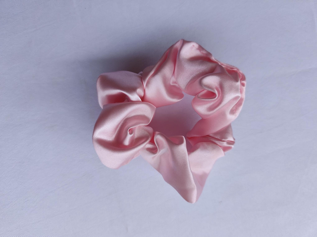 Chouchou satin L rose pale /unité