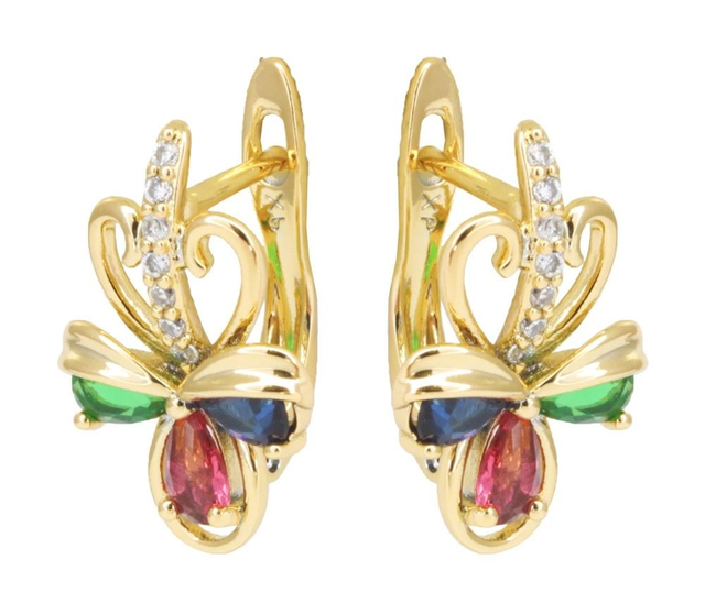 Boucles d&#039;oreilles en acier chirurgical plaqué or 18 carats