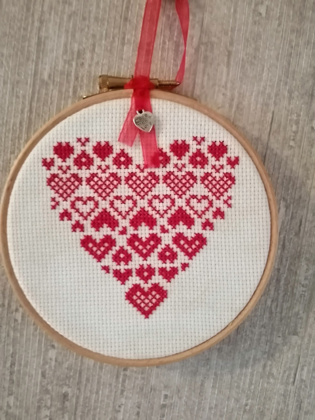Hearts within Hearts Hoop Wall Hanging