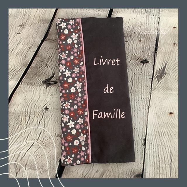 Protège livret de famille rose et gris 