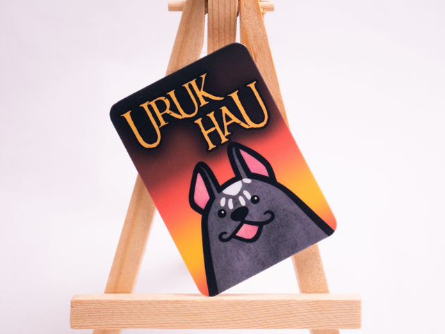 Naklejka URUK HAU wlepa z pieskowym memem