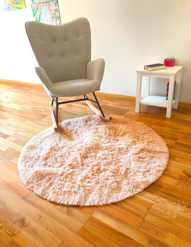 HODYSSEA Tapis RONDOUX Diamètre 140 cm 100% Polyester Poils longs