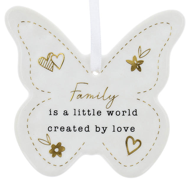 Positive Message Gift Butterfly Hanger Family is a little world created by love
