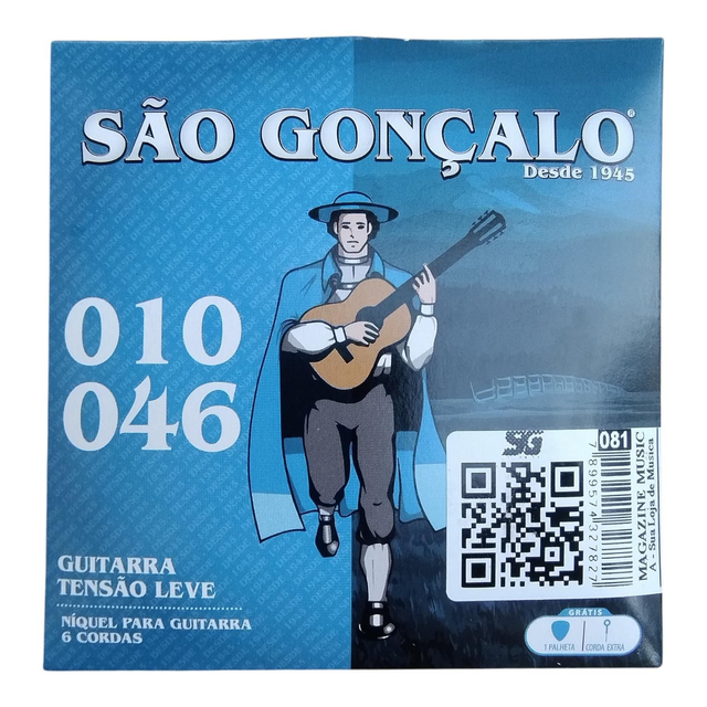 081 - Encordoamento Cordas de Guitarra 0.10 São Gonçalo IZ 11027 Cód 081