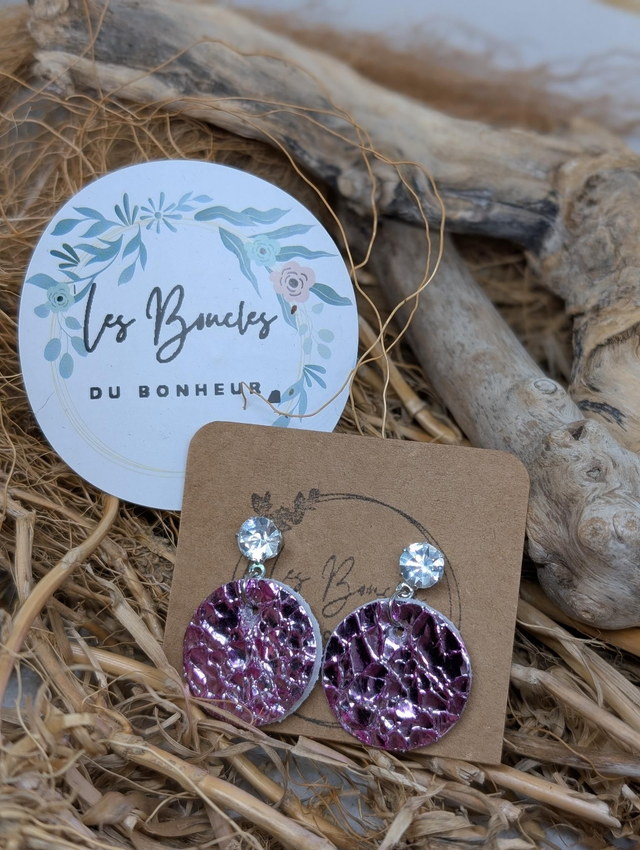 Boucles d&#039;oreilles Anti Gaspi rose ag044