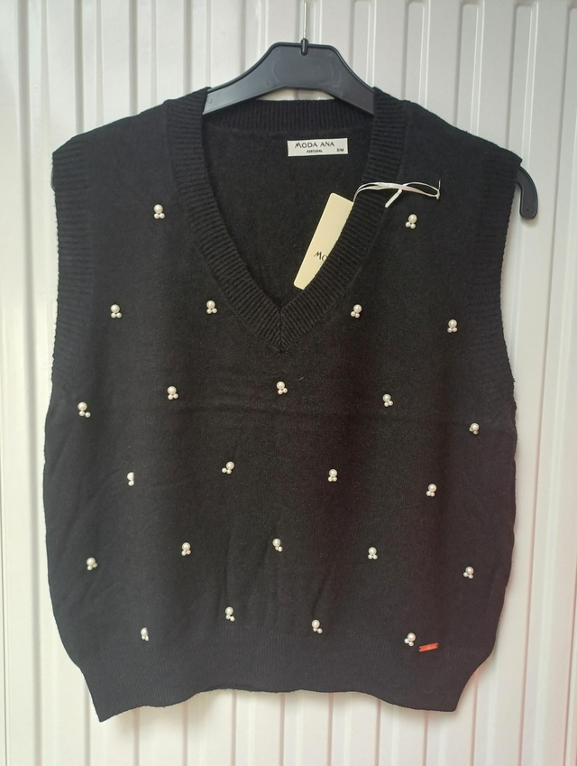 Gilet sans manches avec perles