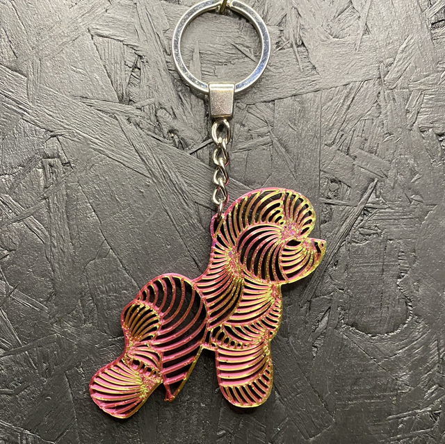 3D - Keychain Bichon Raspberry Pink
