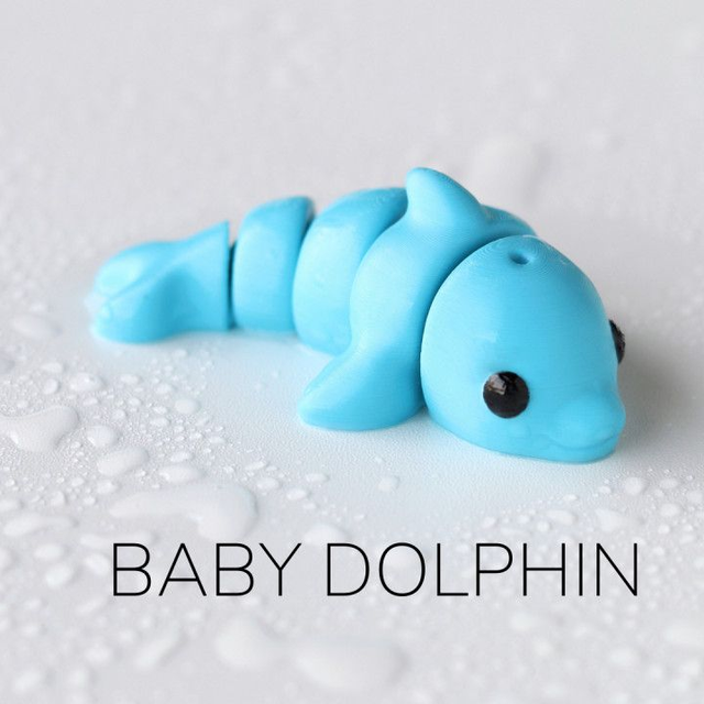 Dolphin Articulated flexible Autistic Toy 3D Printed Gift Wiggle Cute Animal
