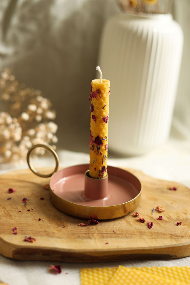 Kit de fabrication chandelles fleuries - Fleurs séchées