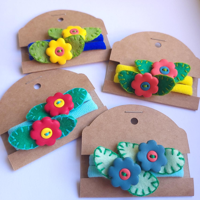 Spring Flower Bobbles - Pair - 4 Colours