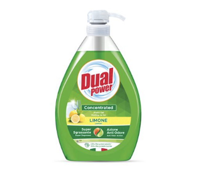 DUAL - Mosogatószer, kímélő kézmosó és szagmentesítő 1 L - citromos