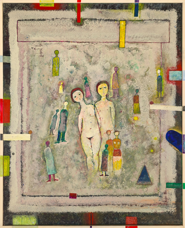 Familia, 83x67 olej akryl płótno 2017