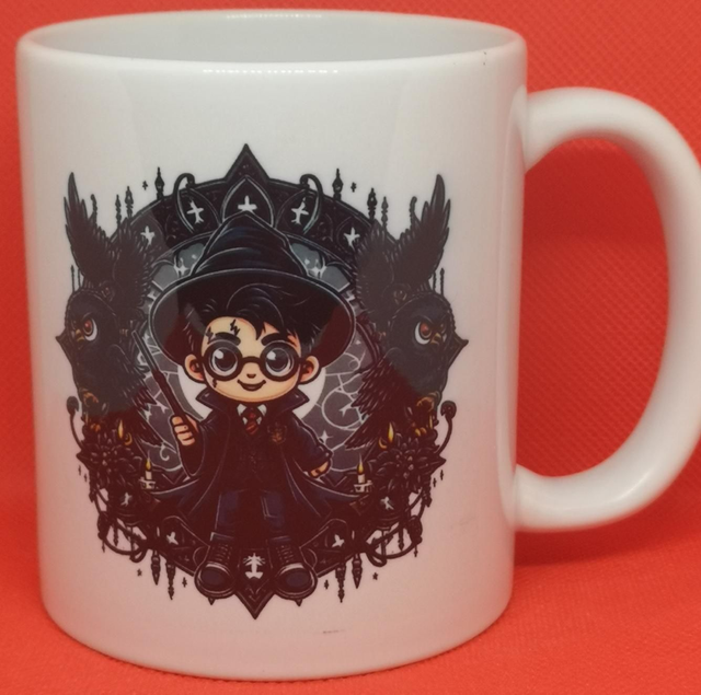 Custom Unofficial Printed Gothic Harry Potter Design 11oz Coffee Mug. 