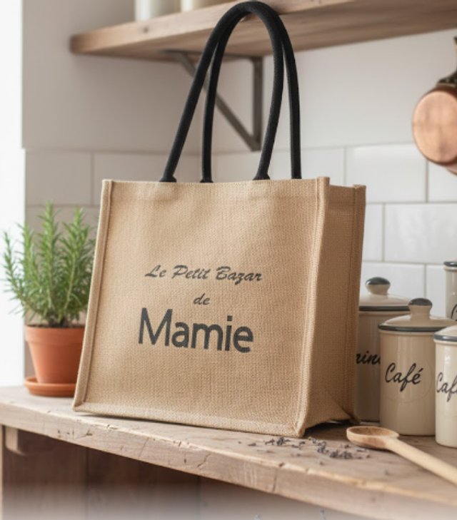 Sac Cadeau Grand-Mère en Toile jute – Modèles Douceur &amp; Élégance