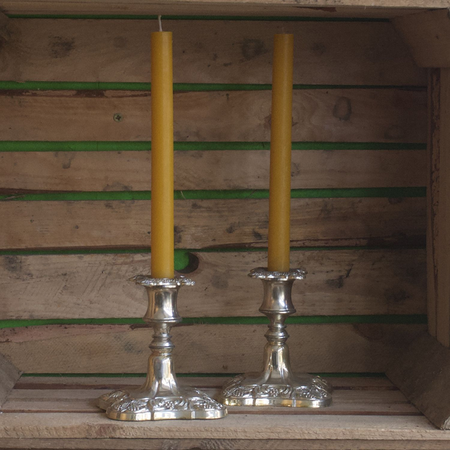 Silver Plate Decorative Candlesticks (pair)