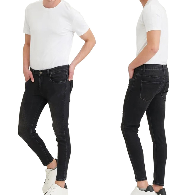 jeans slim fit elasticizzato Denim nero Basic Casual CLOUD
