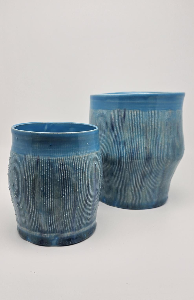 Vase mélange de bleus 