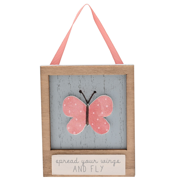 Spread Your Wings &amp; Fly Butterfly Mini Hanging Plaque – 12cm