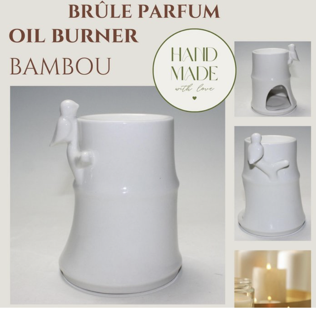 Brûle Parfum en céramique ajourée  Bambou