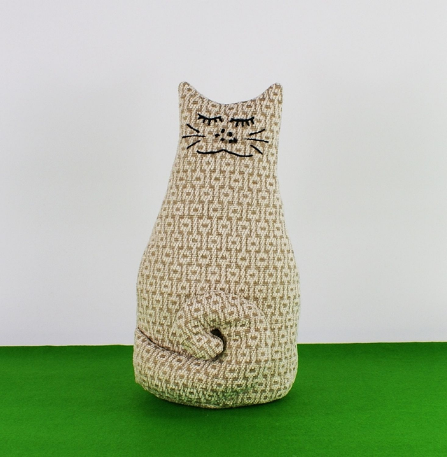 Unique Hand Embroidered Fabric Doorstop or Bookend, Handmade in UK