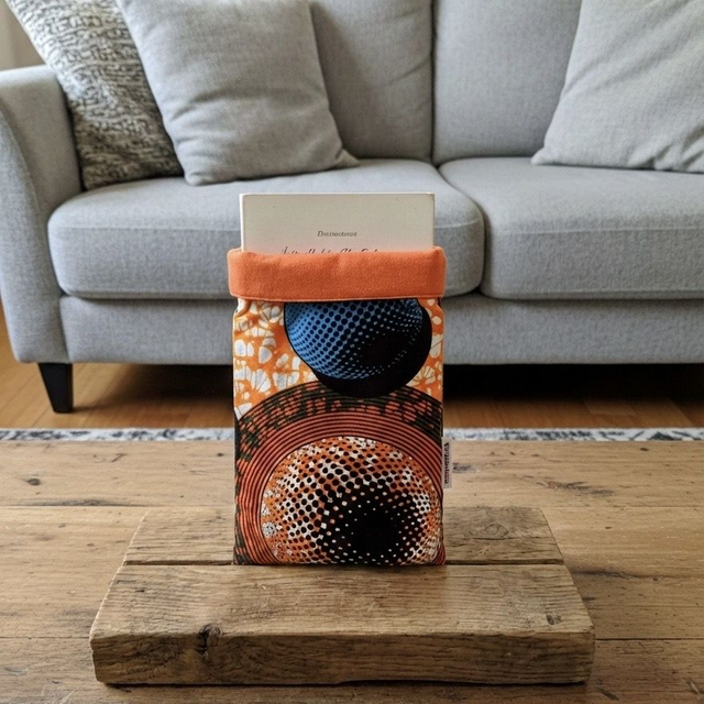 Etui à livre wax orange