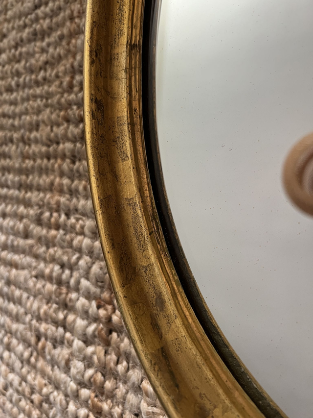 JACQUES - Le miroir ovale vintage en bois doré