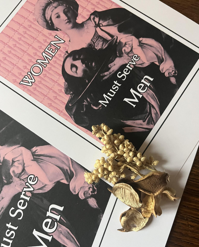 Card "Women Must Serve Men"