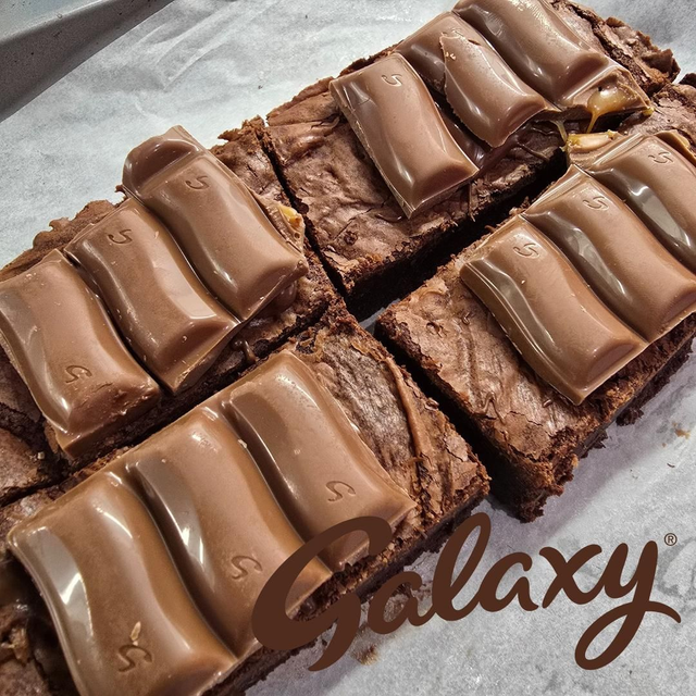 Galaxy Caramel Brownie Slice