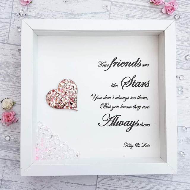 True friends are like stars | Personalised gift for friends | Heart frame 