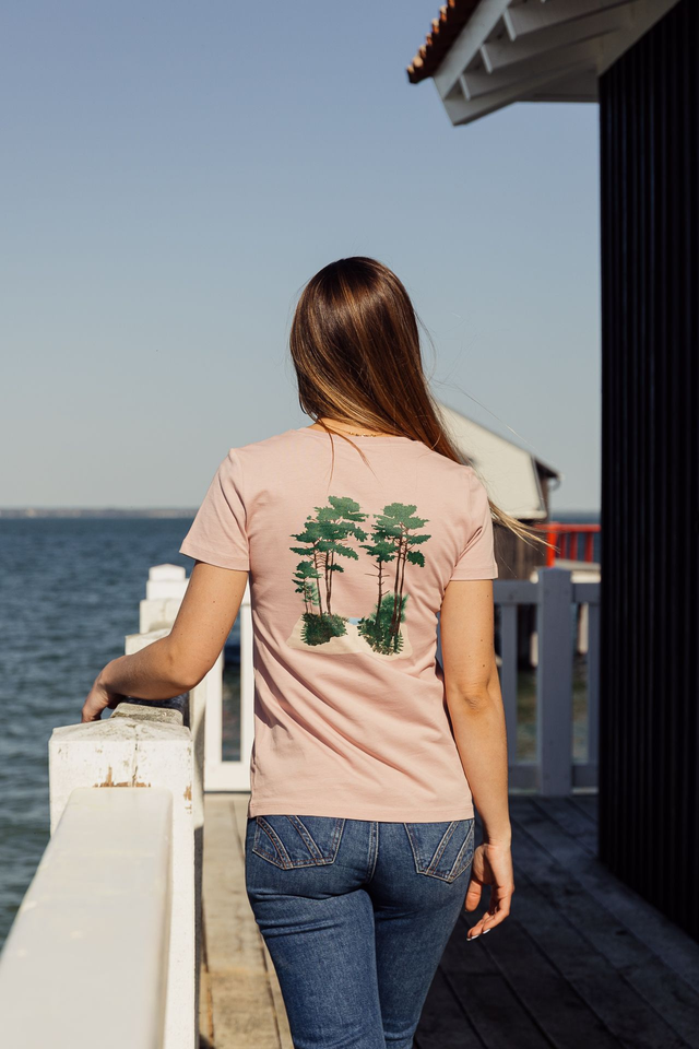 PINÈDE - T-SHIRT COL ROND ROSE