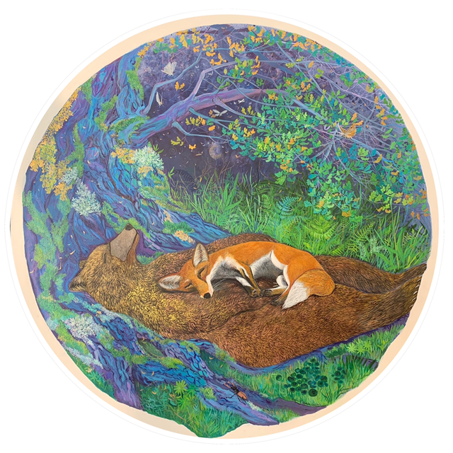 Petite carte ronde « À la belle étoile »  14 cm de diamètre 