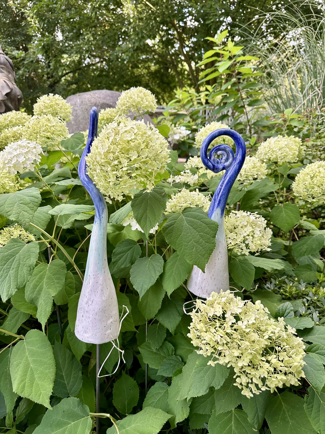 Gartenspitze - Käferzipfel blau-weiß