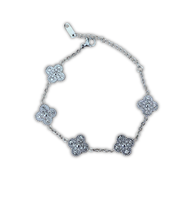 Bracelet trefle argenté 