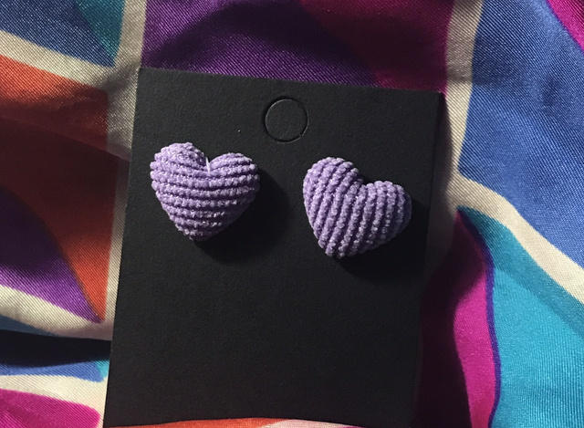 Purple Fabric Studs Plain - FSP27