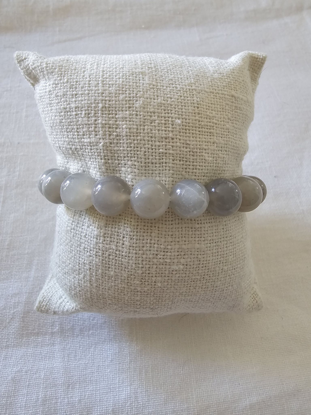 bracelet pierre de lune grise 10MM