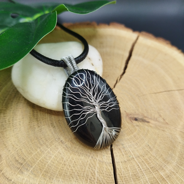 Pendentif Arbre de vie Tourmaline