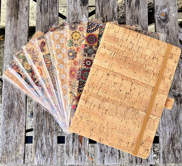  Agenda / carnet de notes A5 (carnet de bord) ligné fourré en tissu de liège 