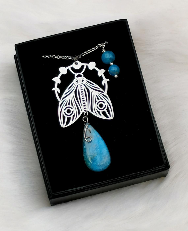 Talisman Sautoir Apatite bleue 