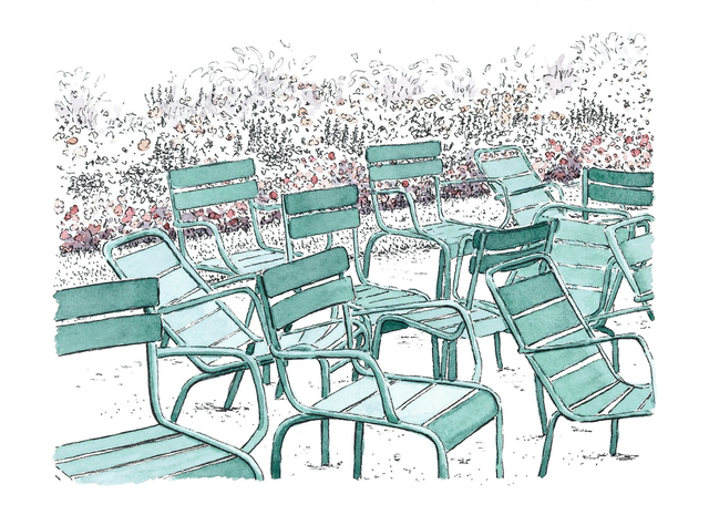 Tirage - Chaises au jardin du Luxembourg