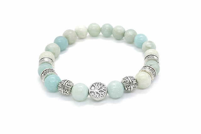 Bracelet « Arbre de vie » Amazonite 8 mm