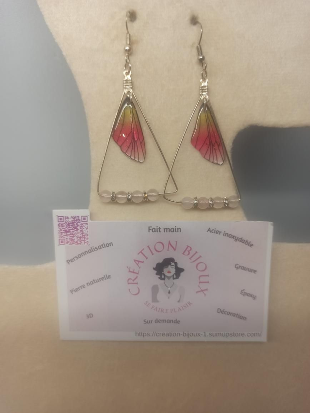 Boucle d'oreille triangle, aile 