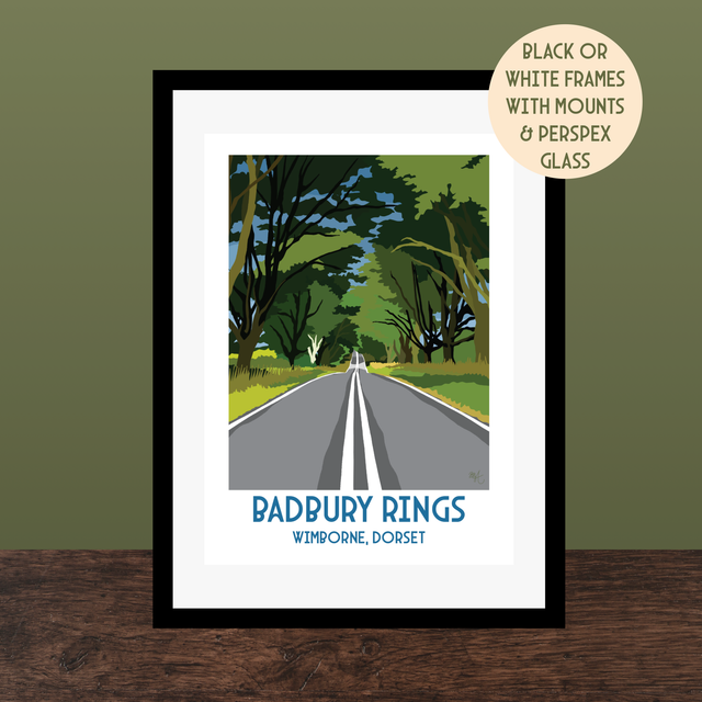 Badbury Rings, Wimborne, Travel Poster Print - Vintage Style Dorset Wall Art