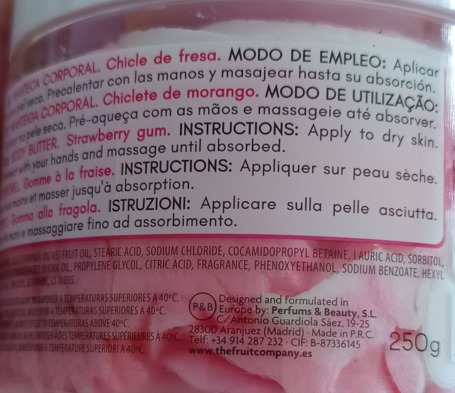 The Fruit Company " Beurre corporel Gomme à la fraise "