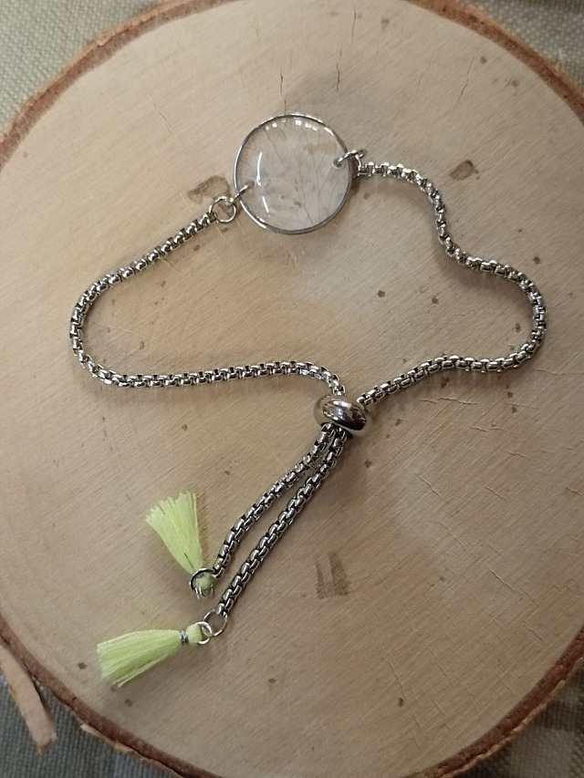 Bracelet Pompons Jaunes - Pétale Blanc