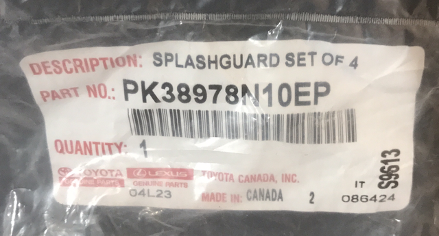 Sold - Lexus NX 2021 Splashguard Set of 4 (Genuine) - Part number PK38978N10EP - LE07D  - 3 in stock - LE07B &amp; C