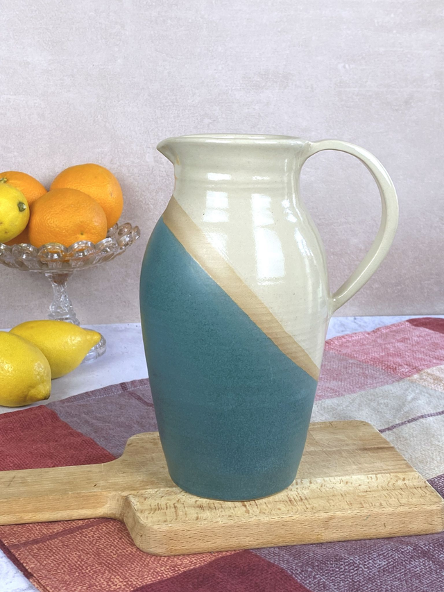 Pichet - Bleu paon &amp; beige