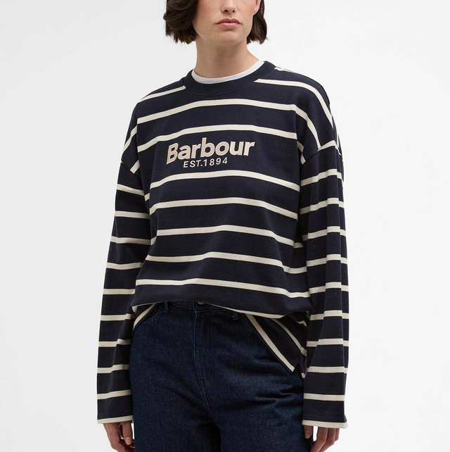 Barbour Maeve Top Dark Navy Ecru Stripe