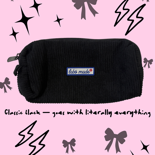 Corduroy Pouch - Black 