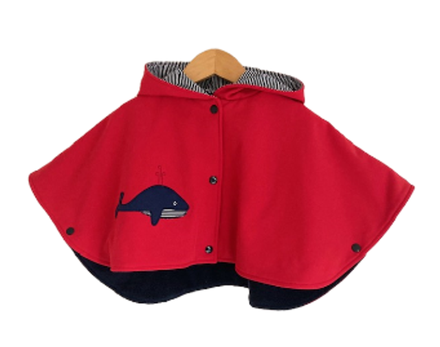 Cape de pluie "Baleine" Rouge