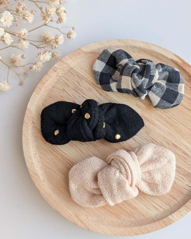 Lot de barrettes noeuds Black &amp; White Edition spéciale Fêtes